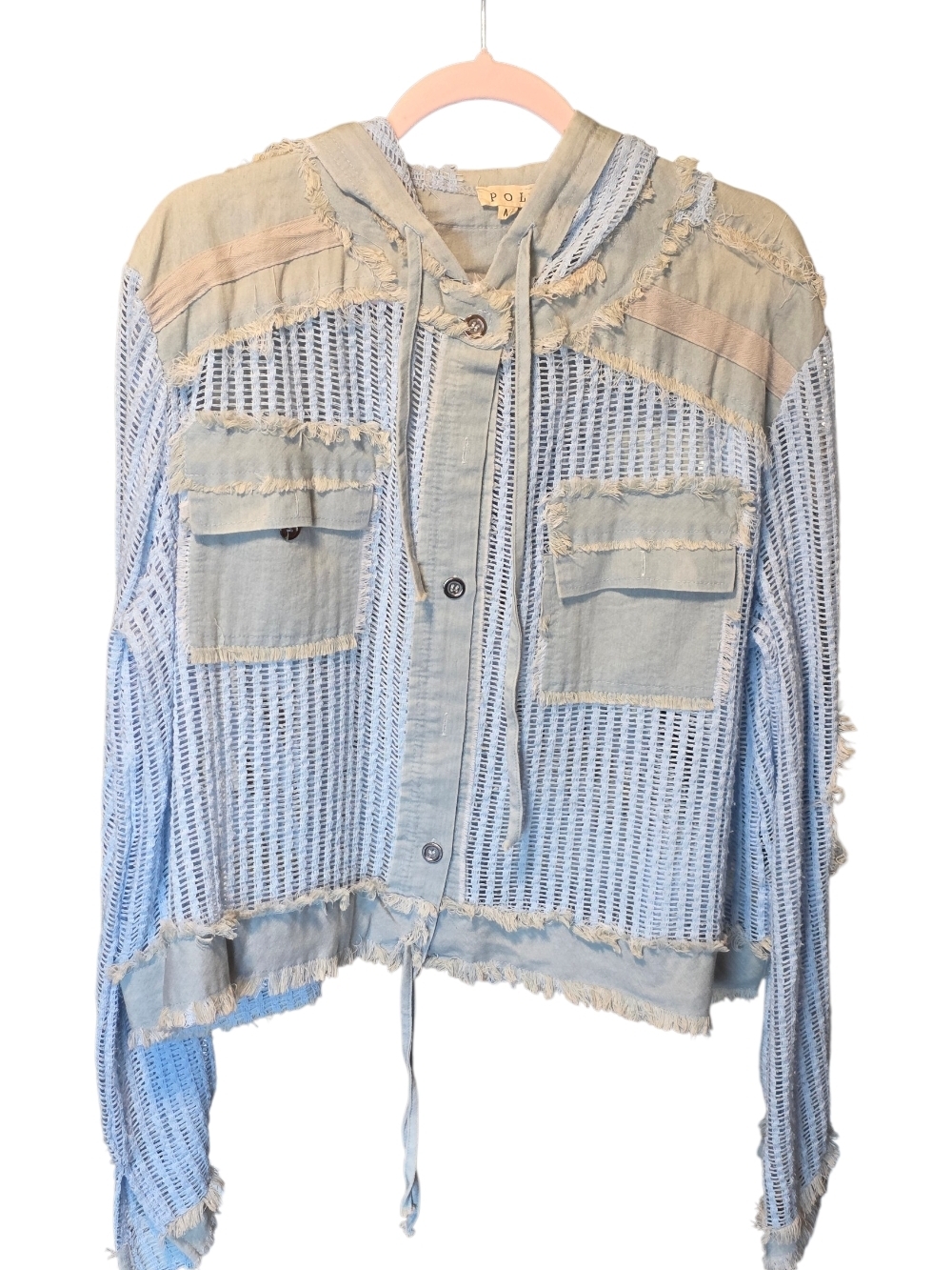 Light Blue Hooded Mesh Jacket - Polo by Ralph Lauren